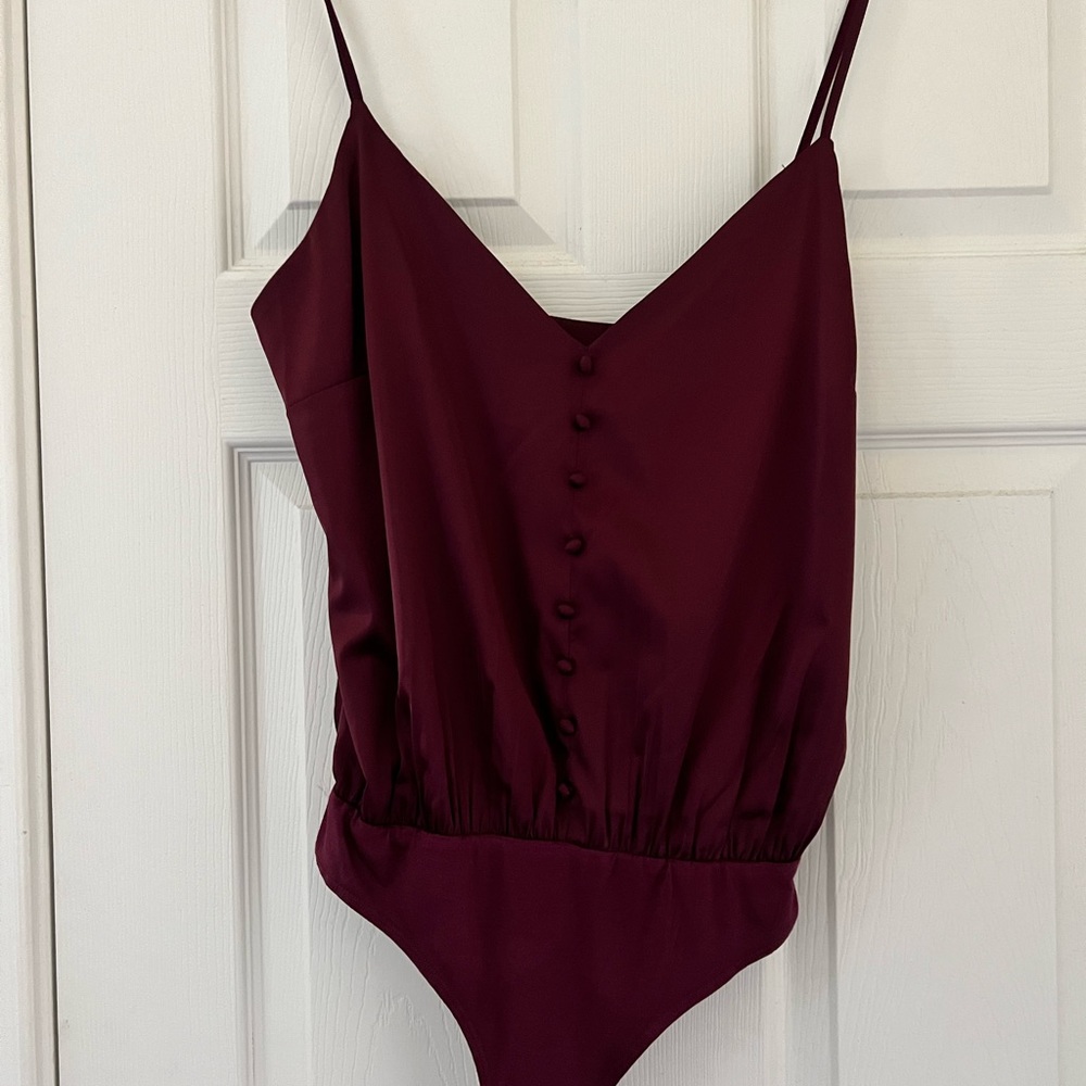 Plum Satin Bodysuit